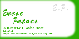emese patocs business card