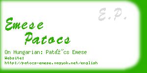 emese patocs business card